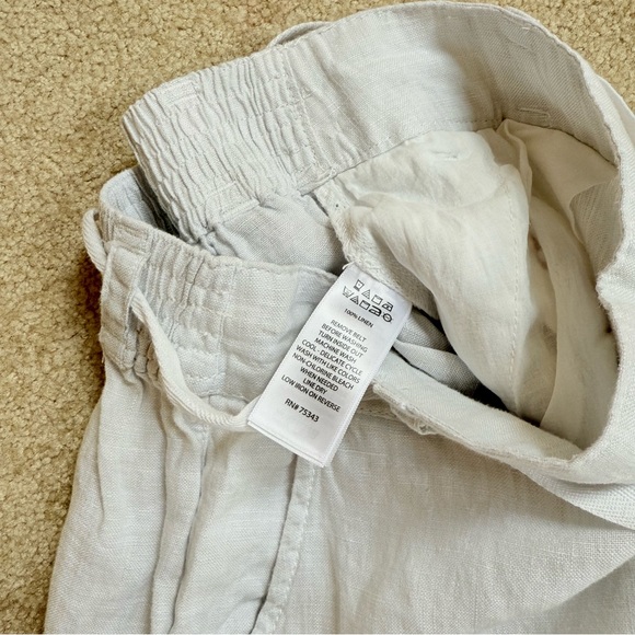 H by Halston Cream Wide Leg Linen Pants Womens Small - Picture 4 of 6